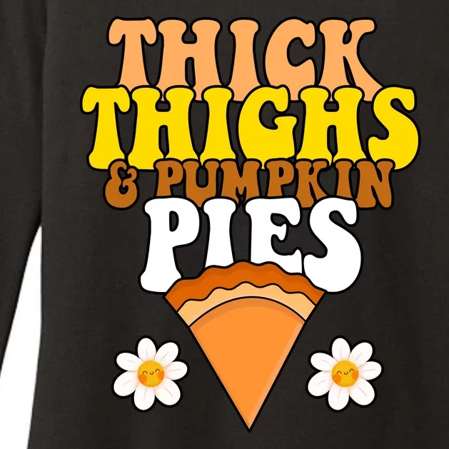 Thick Thighs And Pumpkin Pies Cute Thanksgiving Womens CVC Long Sleeve Shirt