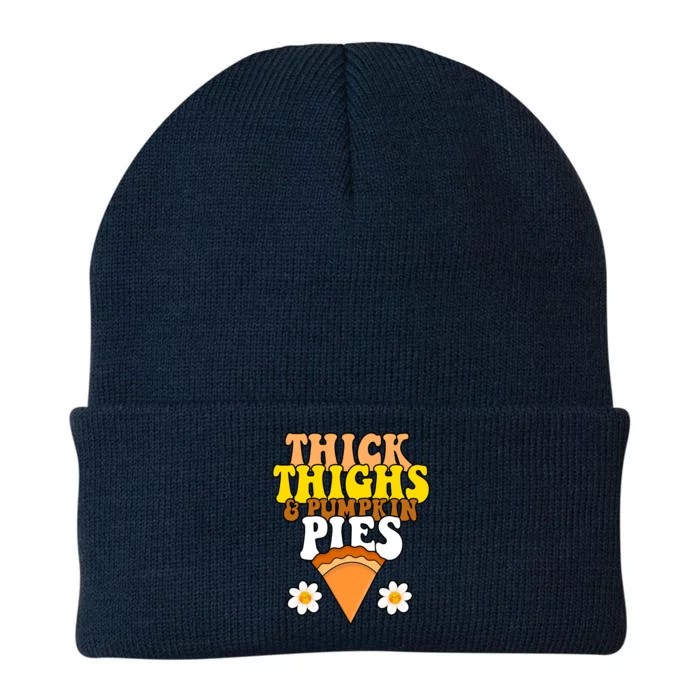 Thick Thighs And Pumpkin Pies Cute Thanksgiving Knit Cap Winter Beanie