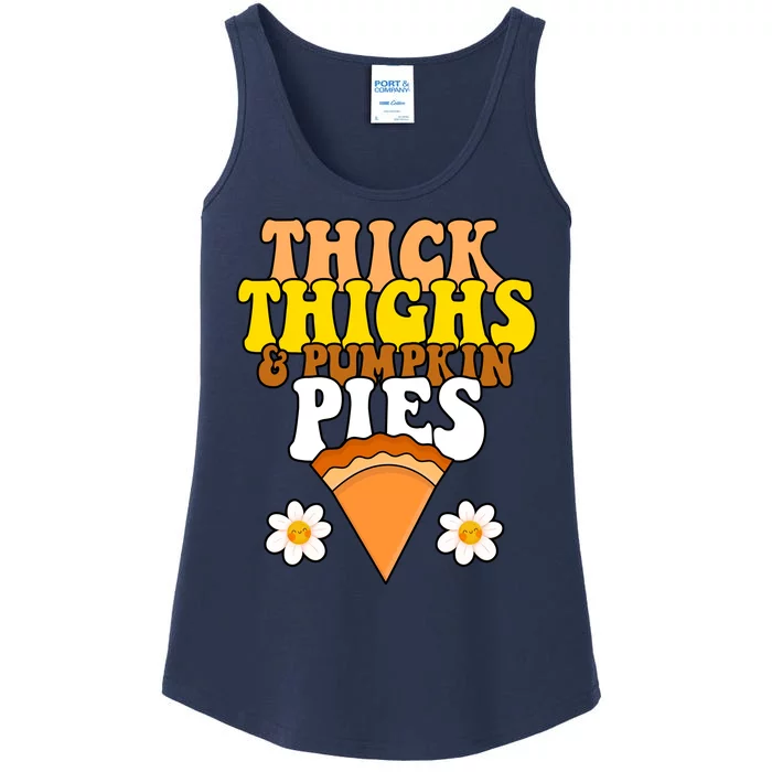 Thick Thighs And Pumpkin Pies Cute Thanksgiving Ladies Essential Tank