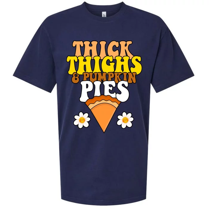 Thick Thighs And Pumpkin Pies Cute Thanksgiving Sueded Cloud Jersey T-Shirt