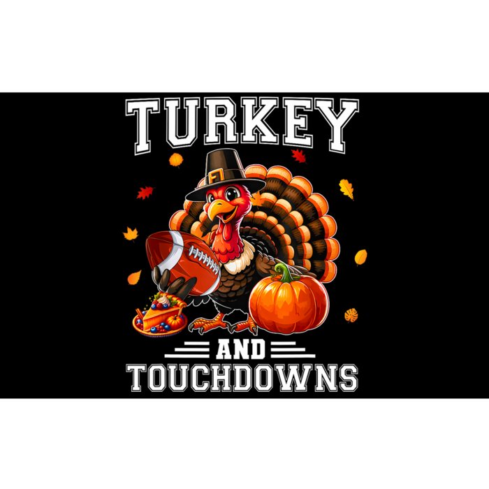 Thanksgiving Turkey And Touchdowns Football Bumper Sticker