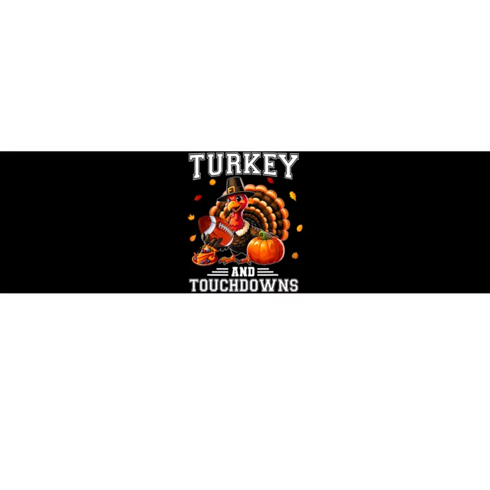 Thanksgiving Turkey And Touchdowns Football Bumper Sticker