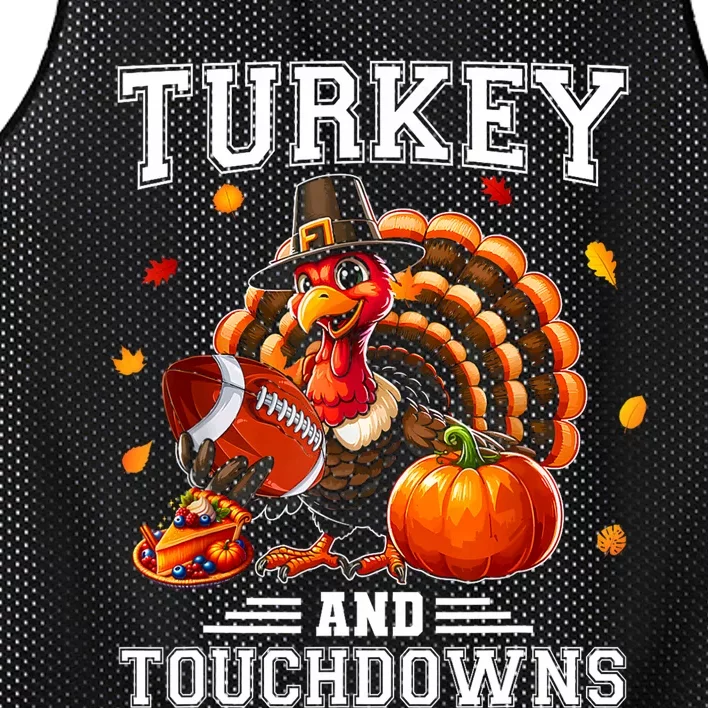 Thanksgiving Turkey And Touchdowns Football Mesh Reversible Basketball Jersey Tank