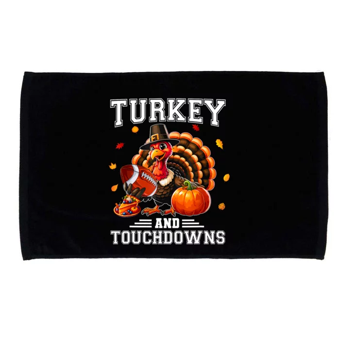 Thanksgiving Turkey And Touchdowns Football Microfiber Hand Towel