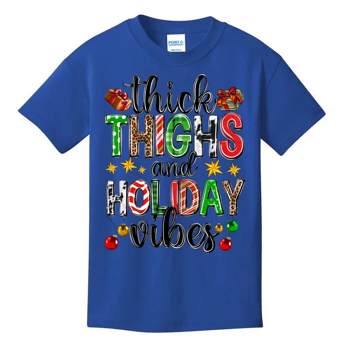 Thick Thighs And Holiday Vibes Christmas Squad Ugly Xmas Gift Kids T-Shirt