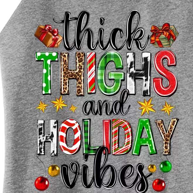 Thick Thighs And Holiday Vibes Christmas Squad Ugly Xmas Gift Women’s Perfect Tri Rocker Tank