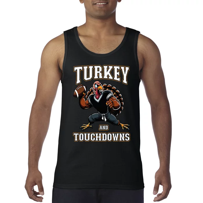 Thanksgiving Turkey and Touchdowns Tank Top