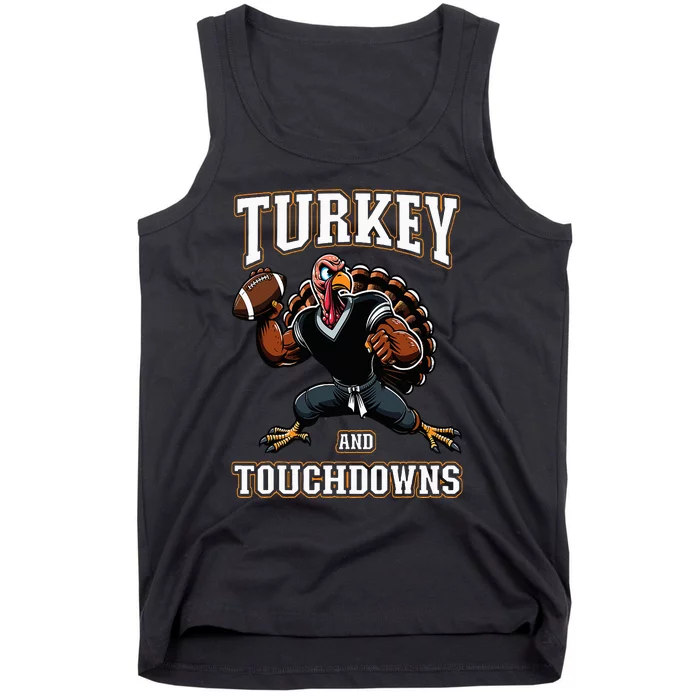 Thanksgiving Turkey and Touchdowns Tank Top