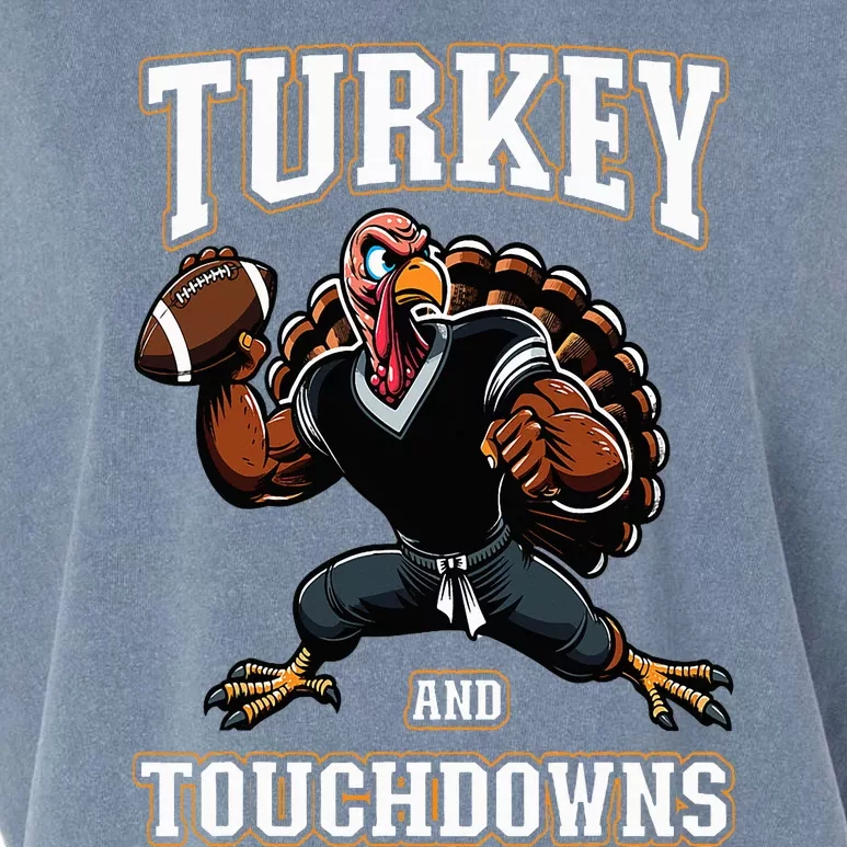 Thanksgiving Turkey and Touchdowns Garment-Dyed Women's Muscle Tee