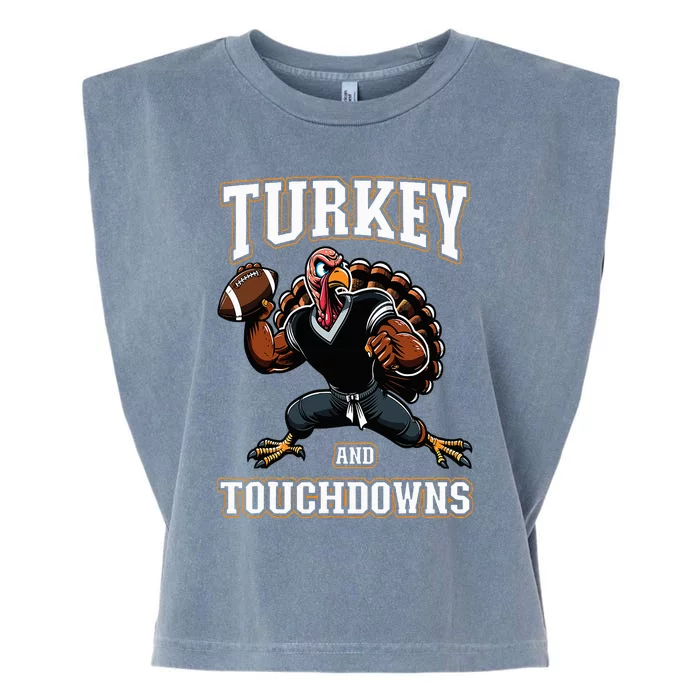 Thanksgiving Turkey and Touchdowns Garment-Dyed Women's Muscle Tee