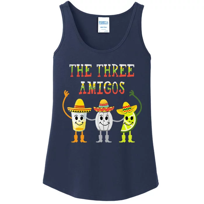 The Three Amigos Tequila Salt Lime Cinco De Mayo Ladies Essential Tank