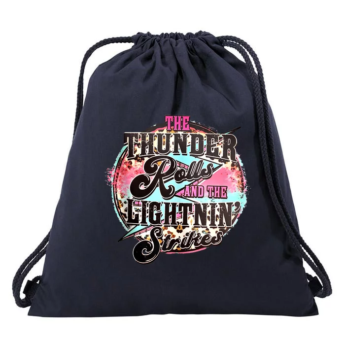 The Thunder And The Lightning Western Rolls And Strikes Drawstring Bag