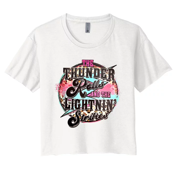 The Thunder And The Lightning Western Rolls And Strikes Women's Crop Top Tee