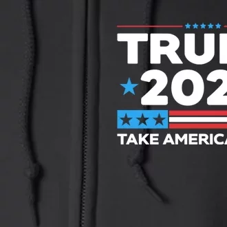 Trump Take America Back 2024 American Flag Politics Full Zip Hoodie