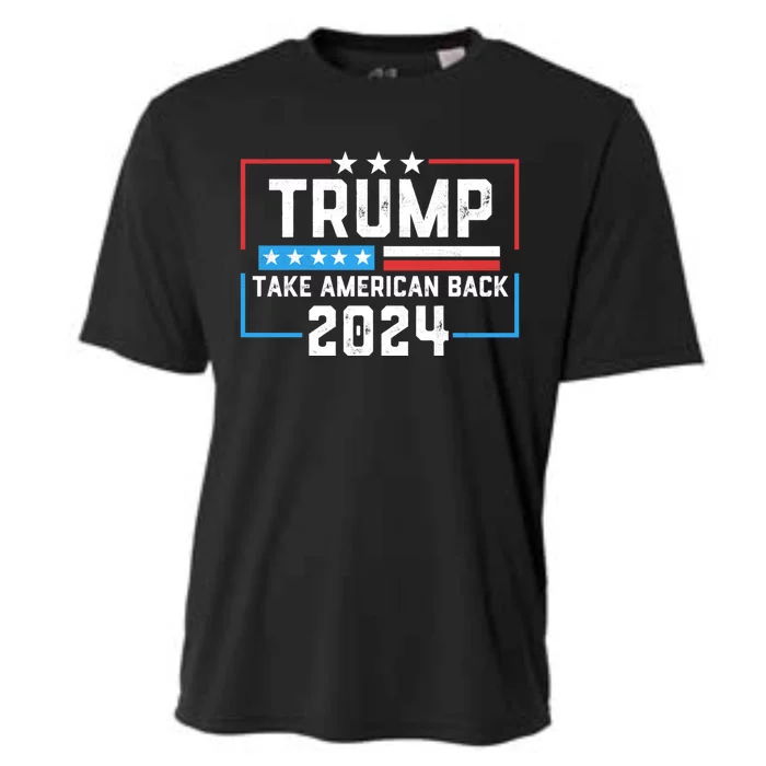 Trump Take America Back 2024 American Flag Politics Cooling Performance Crew T-Shirt