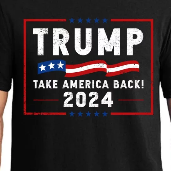 Trump Take America Back 2024 American Flag Politics Pajama Set