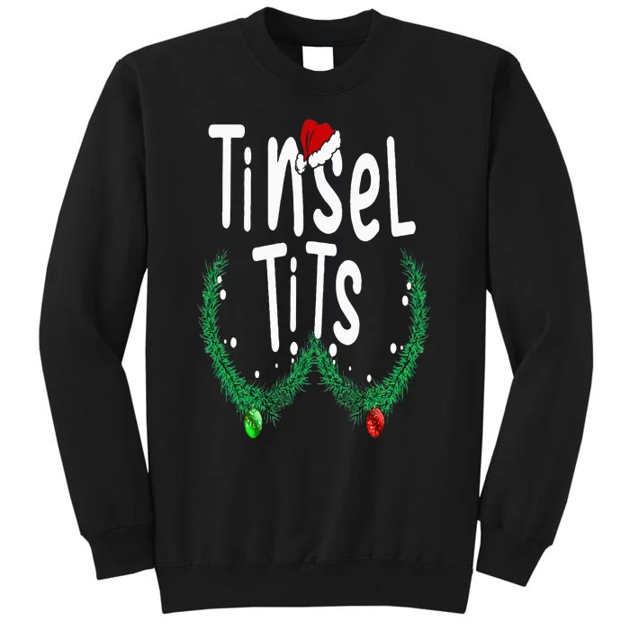 Tinsel Tits And Jingle Balls Funny Matching Christmas Couple Sweatshirt