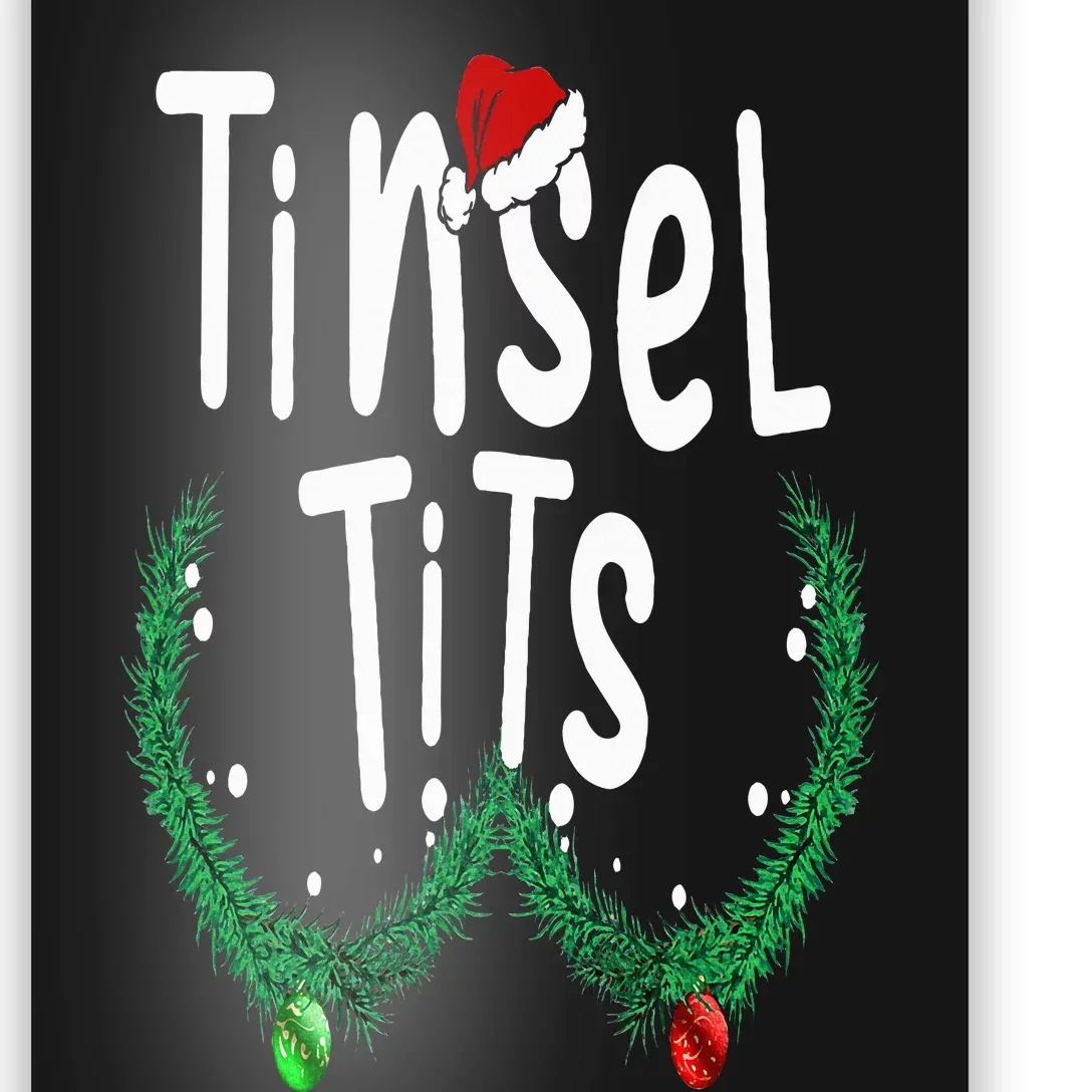 Tinsel Tits And Jingle Balls Funny Matching Christmas Couple Poster