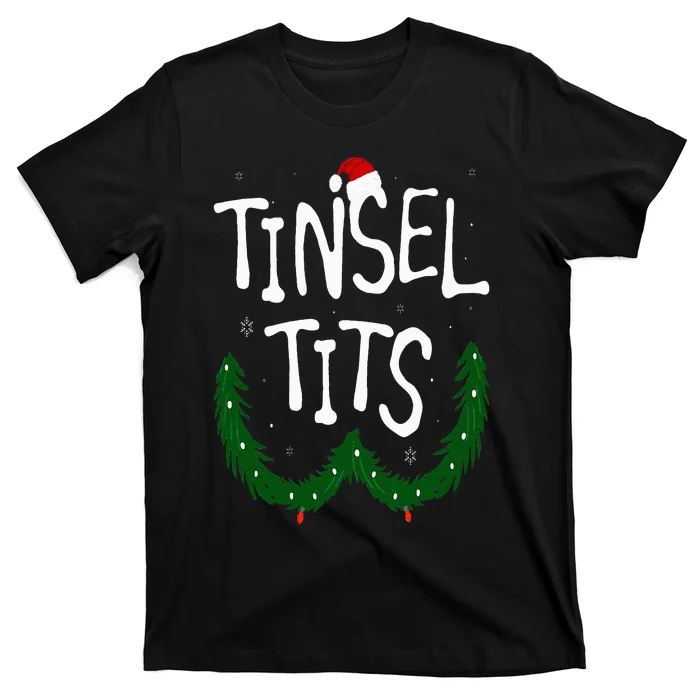 Tinsel Tits And Jingle Balls Funny Matching Christmas Couple T-Shirt