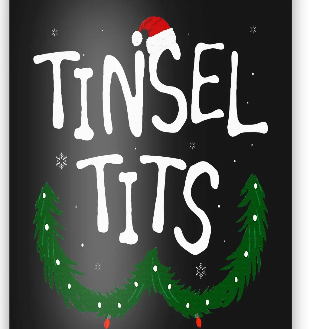 Tinsel Tits And Jingle Balls Funny Matching Christmas Couple Poster