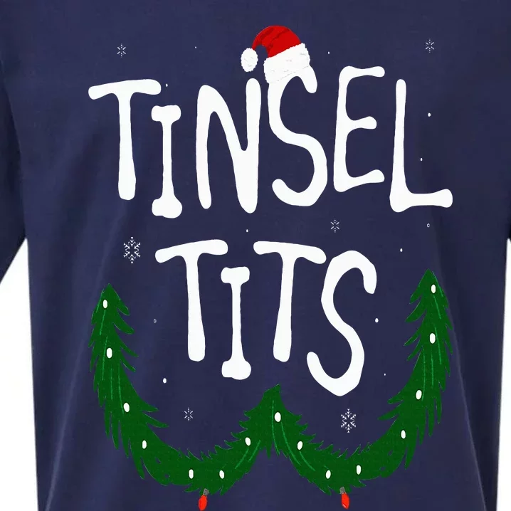 Tinsel Tits And Jingle Balls Funny Matching Christmas Couple Sueded Cloud Jersey T-Shirt