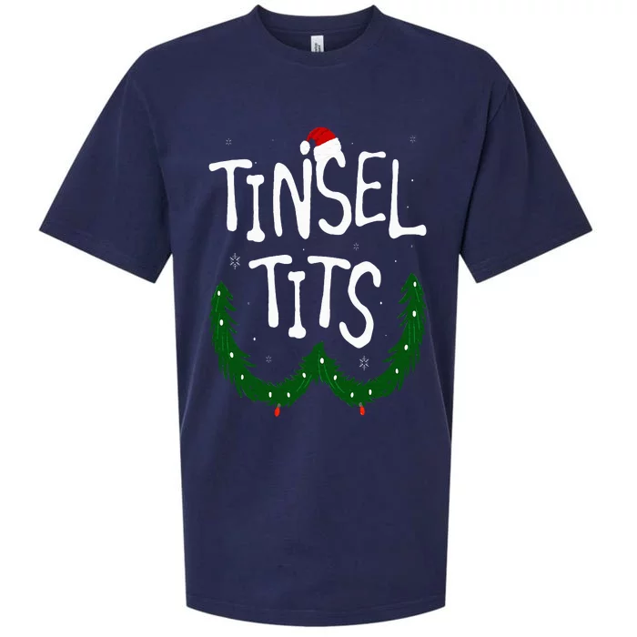 Tinsel Tits And Jingle Balls Funny Matching Christmas Couple Sueded Cloud Jersey T-Shirt