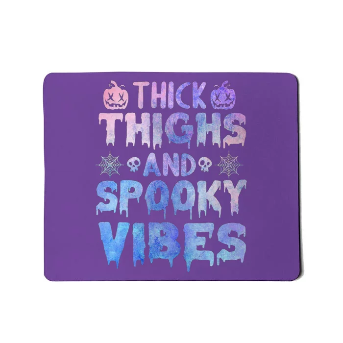 Thick thighs and spooky vibes tie dye Halloween purple Mousepad