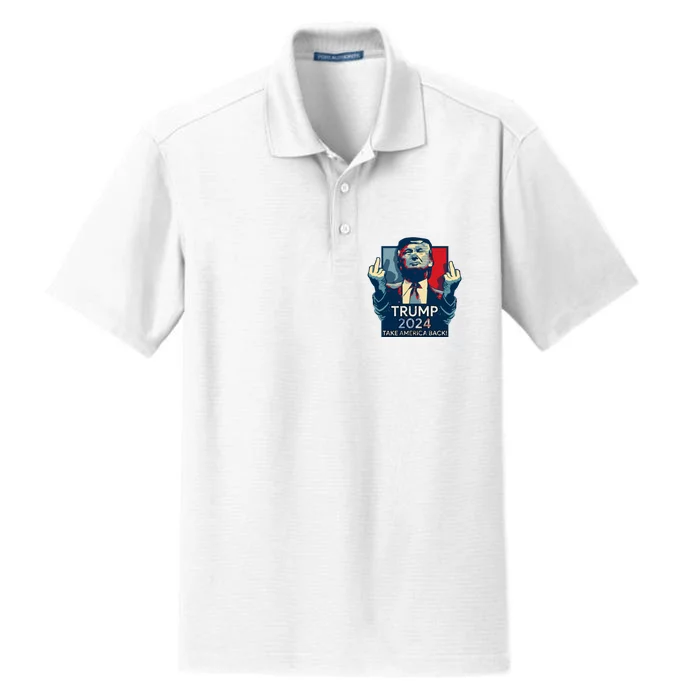 Trump Take America Back 2024 American Flag Politics Dry Zone Grid Performance Polo