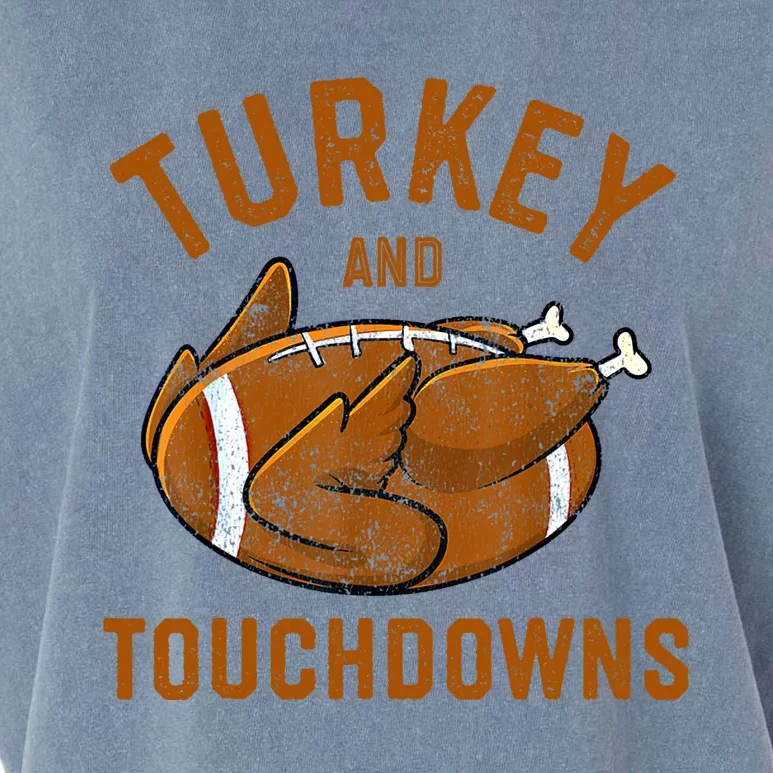 Thanksgiving Turkey And Touchdowns Football Gift Garment-Dyed Women's Muscle Tee