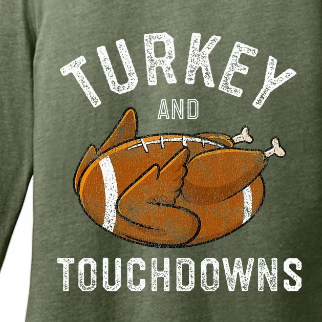 Thanksgiving Turkey And Touchdowns Football Womens CVC Long Sleeve Shirt