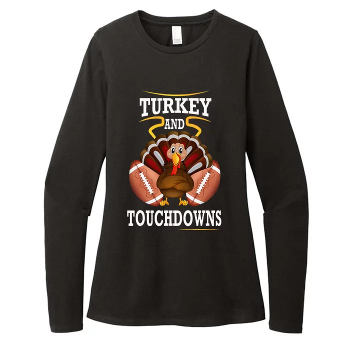 Thanksgiving Turkey And Touchdowns Football Womens CVC Long Sleeve Shirt