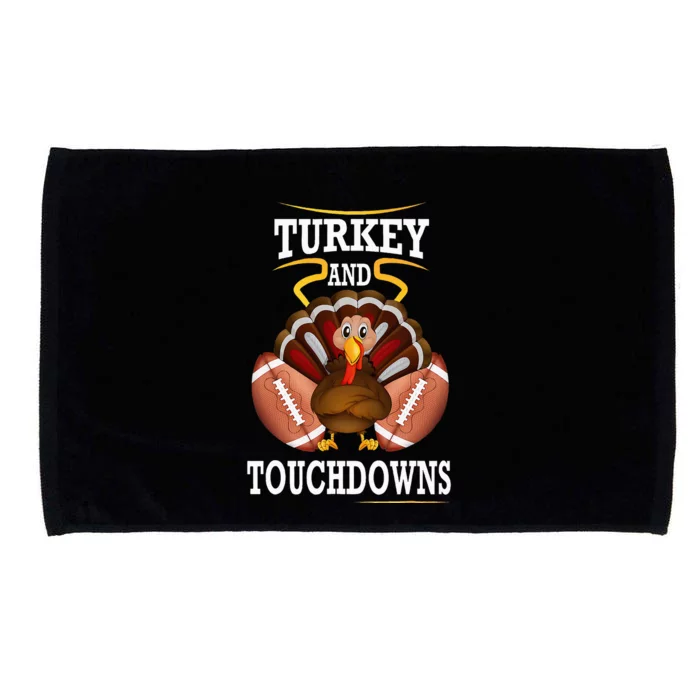 Thanksgiving Turkey And Touchdowns Football Microfiber Hand Towel