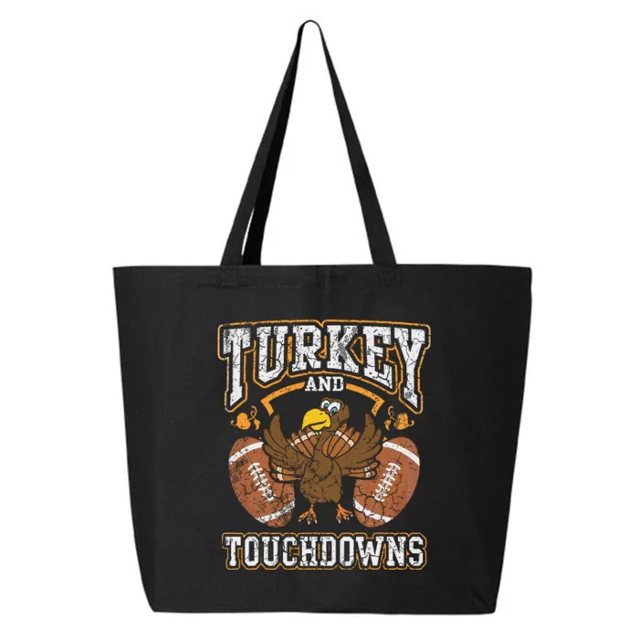 Thanksgiving Turkey And Touchdowns Football 25L Jumbo Tote