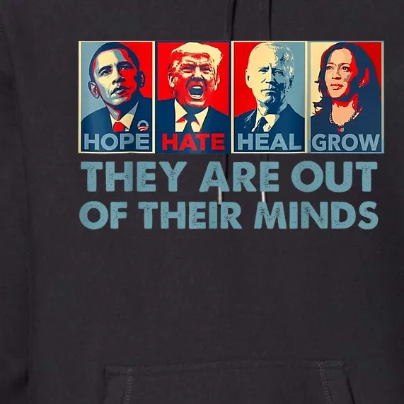 Trump They Are Out Of Their Minds Kamala Walz 2024 Premium Hoodie