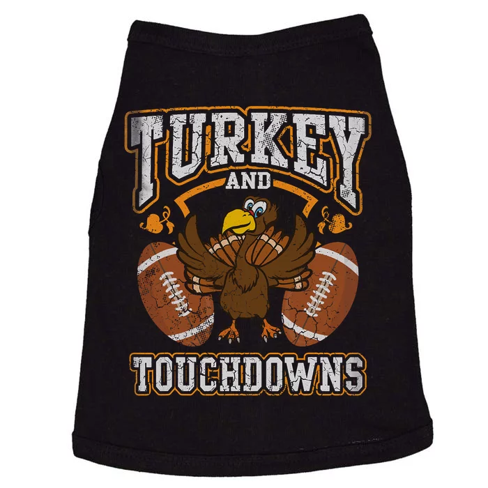 Thanksgiving Turkey And Touchdowns Football Doggie Tank