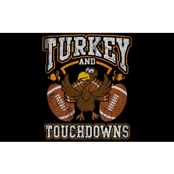 Thanksgiving Turkey And Touchdowns Football Bumper Sticker