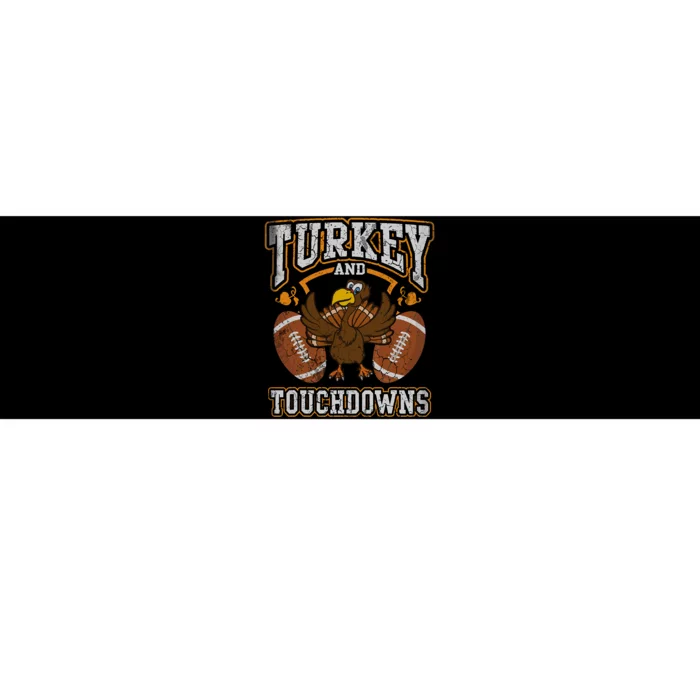 Thanksgiving Turkey And Touchdowns Football Bumper Sticker