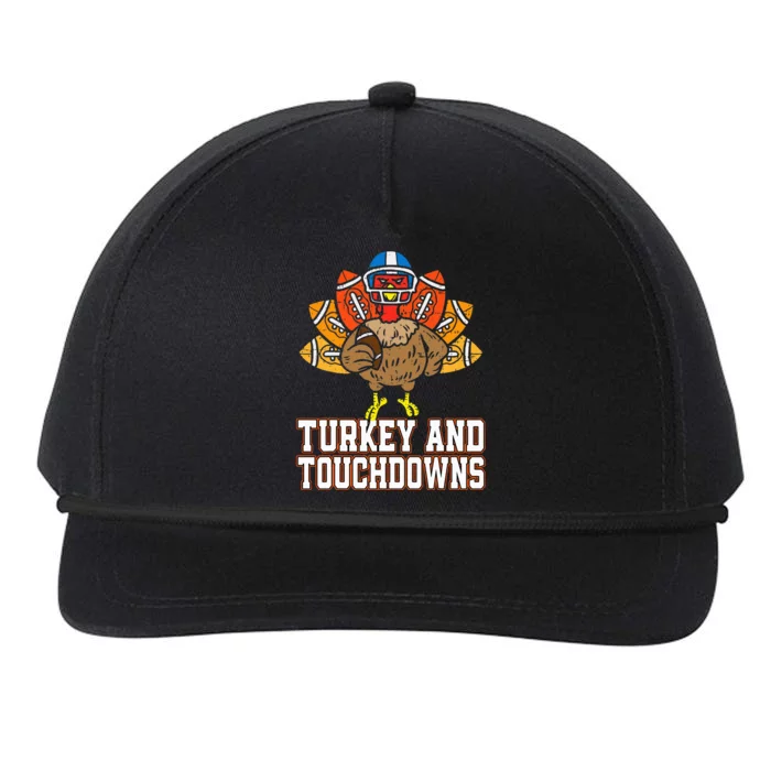 Thanksgiving Turkey And Touchdowns Football Snapback Five-Panel Rope Hat