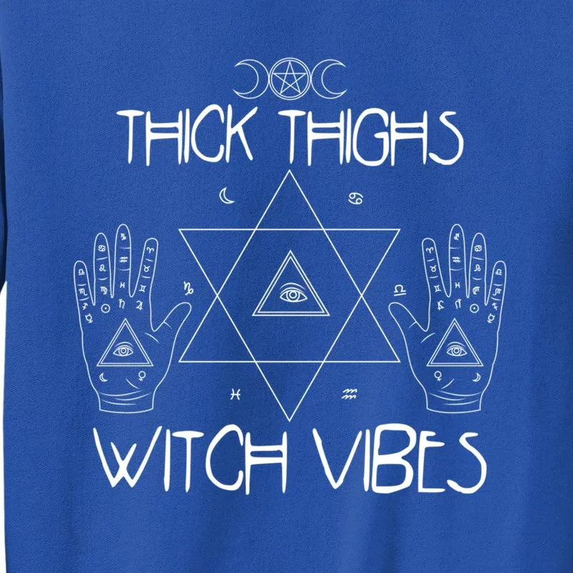 Thick Thighs And Witch Vibes Funny Halloween Witchcraft Great Gift Sweatshirt