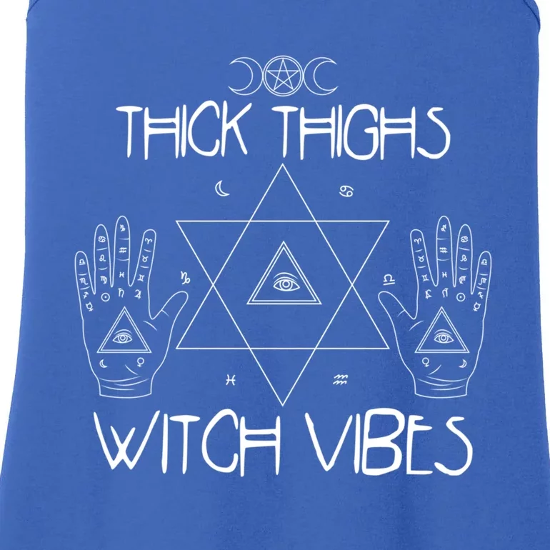 Thick Thighs And Witch Vibes Funny Halloween Witchcraft Great Gift Ladies Essential Tank