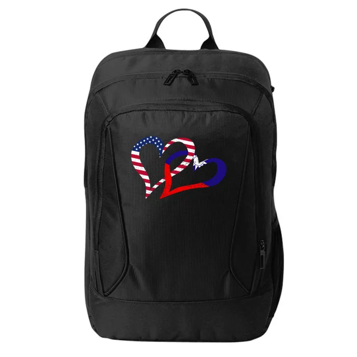 Taiwan Taiwanese Americans Usa Flag Colors Heart Love Gift City Backpack