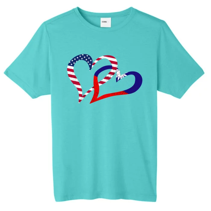 Taiwan Taiwanese Americans Usa Flag Colors Heart Love Gift ChromaSoft Performance T-Shirt