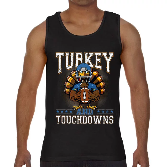 Thanksgiving Turkey And Touchdowns Football Comfort Colors® Tank Top