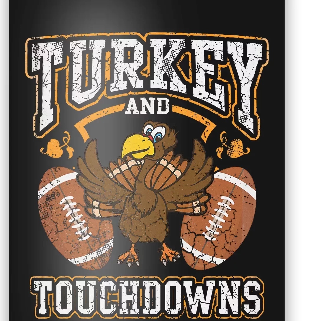 Thanksgiving Turkey And Touchdowns Football Kids Poster