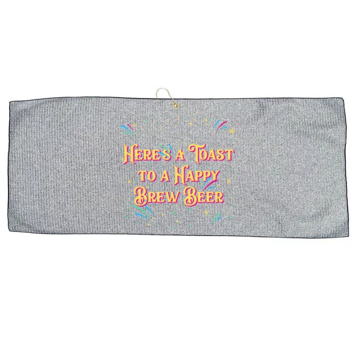 Toast To A Happy Brew Beer Happy New Year Party Nye Reunion Gift Large Microfiber Waffle Golf Towel