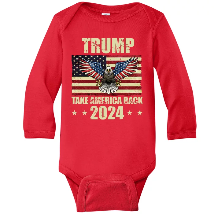 Trump Take America Back 2024 Baby Long Sleeve Bodysuit