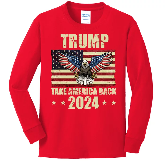 Trump Take America Back 2024 Kids Long Sleeve Shirt