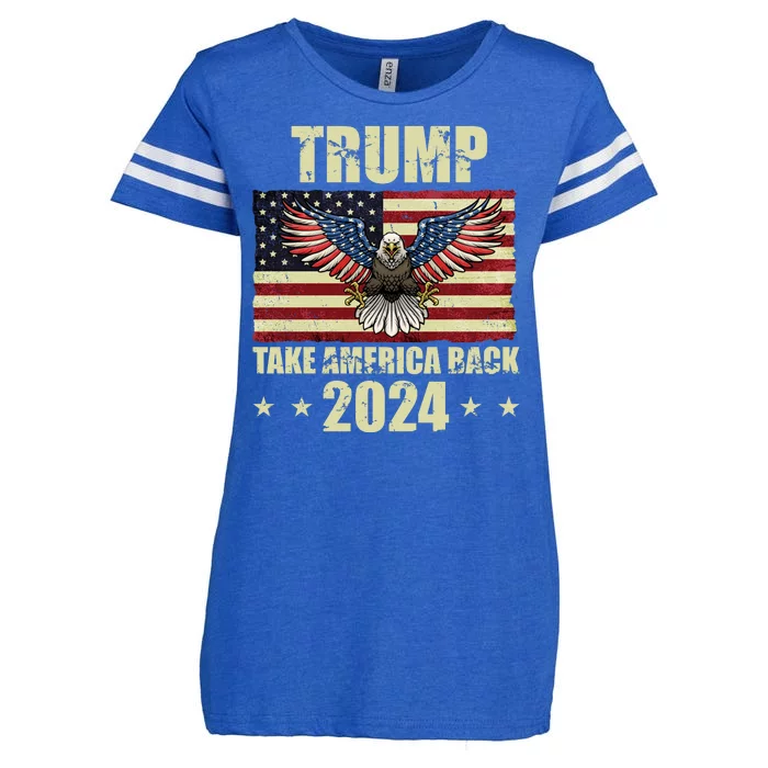 Trump Take America Back 2024 Enza Ladies Jersey Football T-Shirt