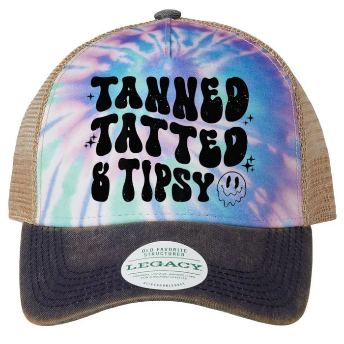 Tanned Tatted And Tipsy Trendy Beach Summer Vacation Legacy Tie Dye Trucker Hat