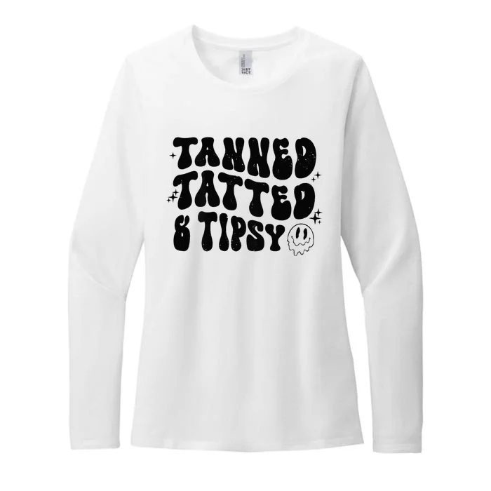 Tanned Tatted And Tipsy Trendy Beach Summer Vacation Womens CVC Long Sleeve Shirt